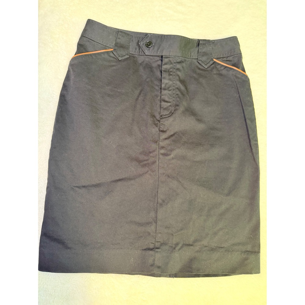 Vintage Lauren Ralph Lauren Pencil Skirt black with brown trim LRL 6P Petite
